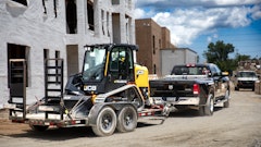 JCB's 3TS-8T Teleskid combines the versatility of a skid steer or compact track loader with the telescopic JCB Powerboom and SAE/ISO standard quick hitch.