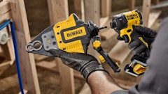 The DEWALT products support equipment installation and modification on construction sites.