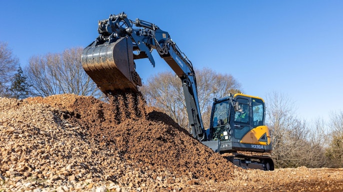 HD Hyundai Construction Equipment North America has topped off its compact excavator line with the new HX90A, a 20,040 lb. (9,090 kg) that delivers 65 net hp (48.5 kW)
