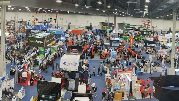 Above the American Rental Association Show 2025, at the start of day 1, January 30.