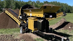 The Model 68D is powered by a 25-hp diesel engine and comes equipped with a 2-yd hopper.