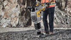 The POWERSHIFT Rammer features 2,660 ft. lbs. of impact force with antivibration insulators and mounted controls on the two-position handle.