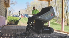 Built on the Tracked Ultra Buggy frame, the machine allows individuals to dump at any point along the 180-degree swivel radius.