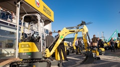 A central focus of Wacker Neuson’s booth is a 1.7-ton battery-powered excavator, the EZ17e.